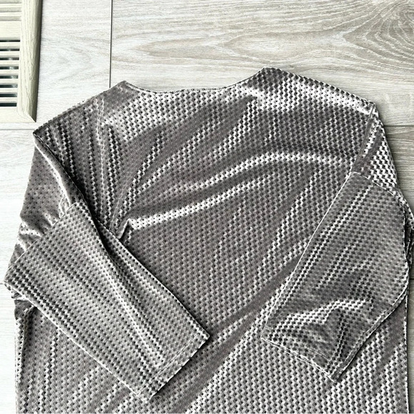 Zara Soft Smooth Velvet Zic Zac Textured Dolman Sleeve Tunics - Picture 10 of 11